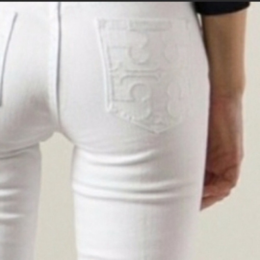 Tory Burch Classic Boot White Jeans 25 (E1) - Picture 10 of 16